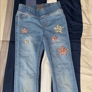 Blue Jeans w/Glitter Stars for Girls Size 7